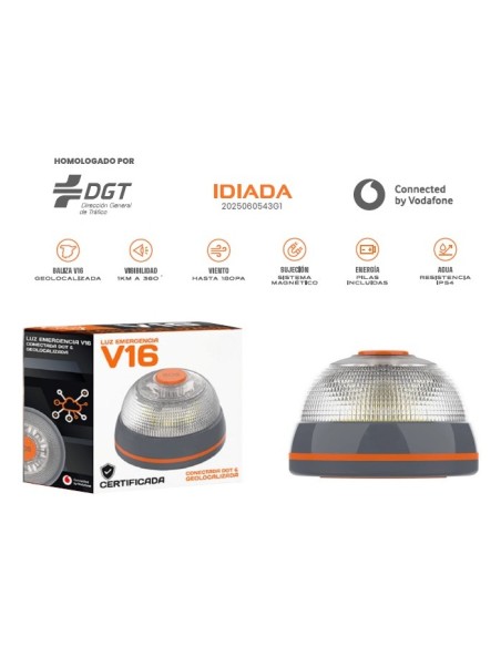 Baliza de Emergencia V16 Geolocalizable Conectada DGT 3.0