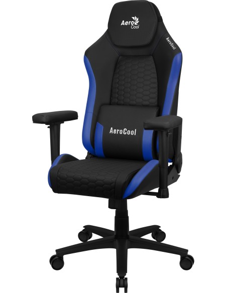 CROWNBB Azul, Silla Gaming Ergonómica, Cojines Ajustables, Cuero Sintético Premium