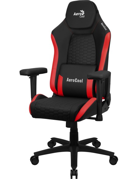 CROWNBR Rojo, Silla Gaming Ergonómica, Cojines Ajustables, Cuero Sintético Premium