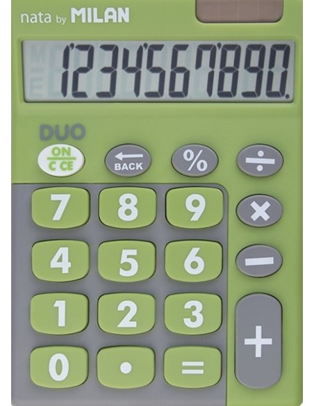 CALCULADORA TOUCH DUO VERDE 10 DIGITOS MILAN