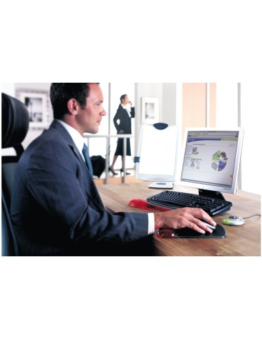 Reposamuñecas gel Duo ratón rojo/gris