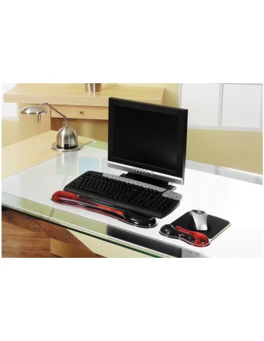 Reposamuñecas gel Duo ratón rojo/gris