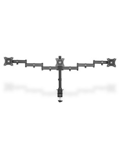 Soporte triple para monitor con fijación de abrazadera