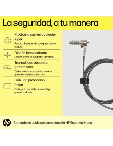 Bloqueo de cable esencial con combinación Nano