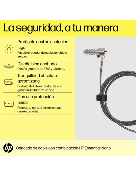 Bloqueo de cable esencial con combinación Nano
