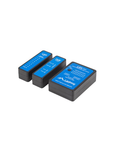 NT-0404 comprobador de cables de red Comprobador de alimentación PoE Negro, Azul