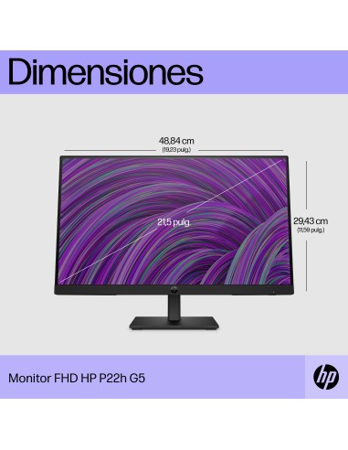 P22h G5 pantalla para PC 54,6 cm (21.5") 1920 x 1080 Pixeles Full HD Negro