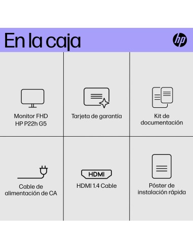 P22h G5 pantalla para PC 54,6 cm (21.5") 1920 x 1080 Pixeles Full HD Negro