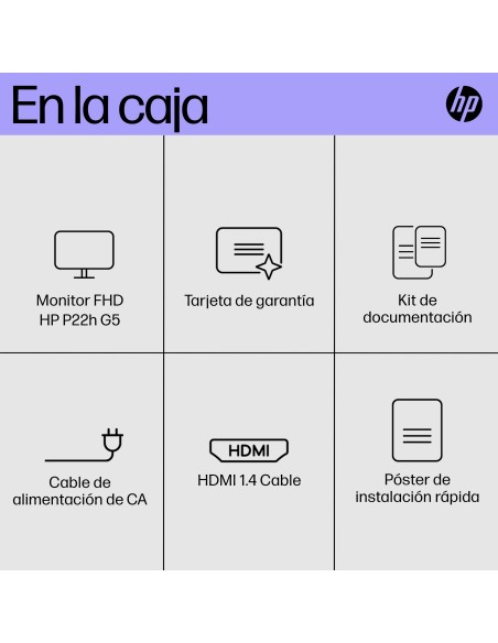 P22h G5 pantalla para PC 54,6 cm (21.5") 1920 x 1080 Pixeles Full HD Negro