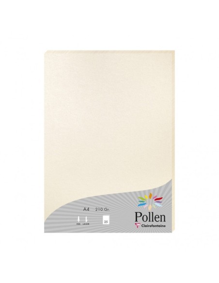 Pollen papel para impresora de inyección de tinta A4 (210x297 mm) 25 hojas Crema de color