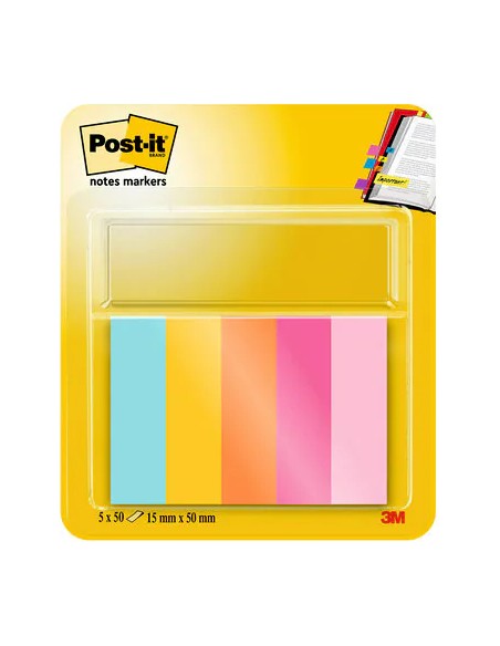 7100259442 nota autoadhesiva Rectángulo Azul, Naranja, Rosa, Amarillo 50 hojas Autoadhesivo