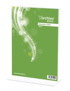 ARCHIVO 2000 EXPOSITOR SOBREMESA EN FORMA DE T DIN A5 HORIZONTAL 75X210X155 MM CRISTAL TRANSPARENTE