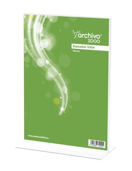 ARCHIVO 2000 EXPOSITOR SOBREMESA EN FORMA DE T DIN A5 HORIZONTAL 75X210X155 MM CRISTAL TRANSPARENTE