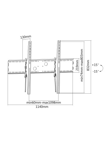 650322 soporte para TV 2,54 m (100") Negro