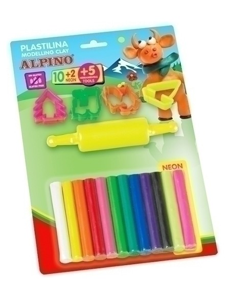 PLASTILINA ALPINO BLISTER 10+2 17GR HERR