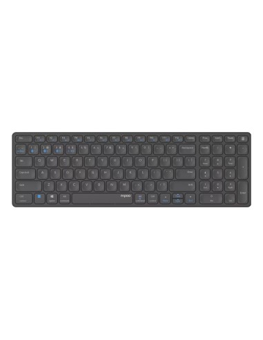E9700M teclado Oficina RF Wireless + Bluetooth QWERTY Gris