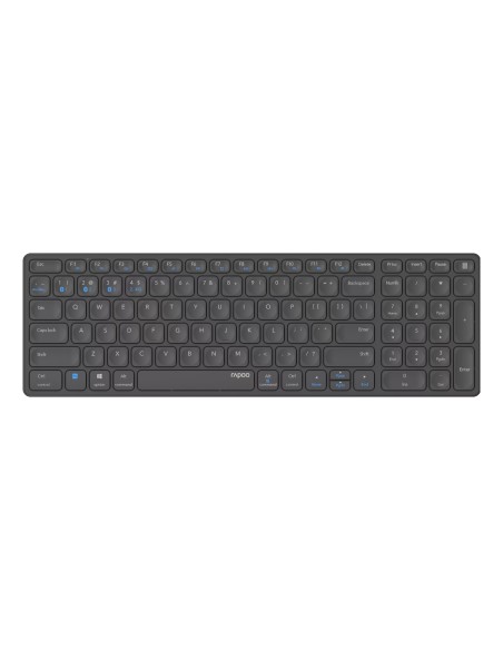 E9700M teclado Oficina RF Wireless + Bluetooth QWERTY Gris