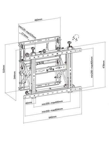 650352 soporte para monitor 177,8 cm (70") Negro