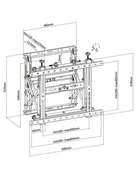 650352 soporte para monitor 177,8 cm (70") Negro