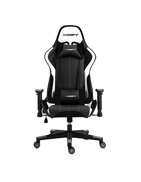 DR175 Silla para videojuegos universal Asiento acolchado Negro, Blanco
