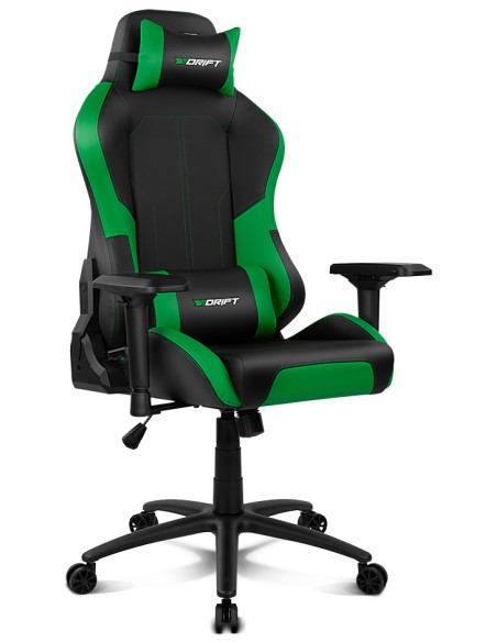 DR250 Silla para videojuegos de PC Asiento acolchado tapizado Negro, Verde