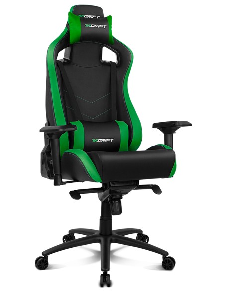 DR500 Silla para videojuegos de PC Asiento acolchado tapizado Negro, Verde