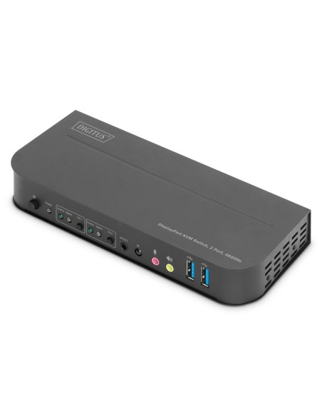 Conmutador KVM, 2 puertos, 4K60Hz, 2 DP in, 1 DP/HDMI out