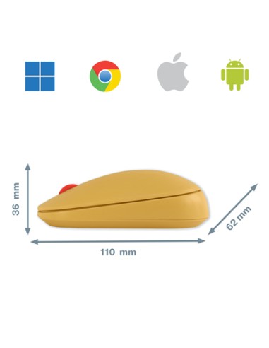 Cosy ratón Ambidextro RF Wireless + Bluetooth 4000 DPI