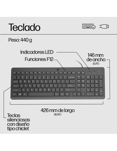 Teclado con cable 150