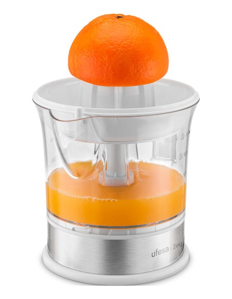 Zing prensa de cítricos eléctricos 0,7 L 40 W Plata, Transparente, Blanco