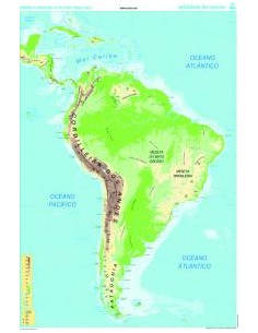 Mapa Mural America Central Sur fisico politico galego 1285x915mm