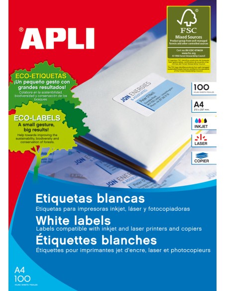 01298 etiqueta de impresora Blanco Etiqueta para impresora autoadhesiva