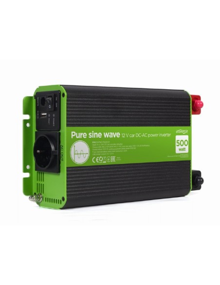 EG-PWC-PS500-01 adaptador e inversor de corriente Auto 500 W Negro, Verde