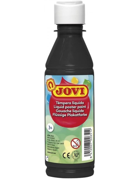 BOTE TEMPERA LIQUIDA JOVI 250ML NEGRO
