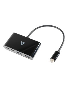 USB-C macho a 2 x USB A hembra, 2 x USB-C concentrador hembra USB 3.2 Gen1 5 Gbps negro