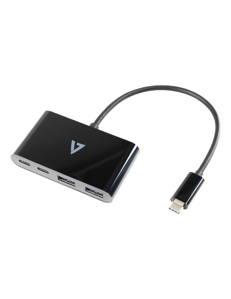 USB-C macho a 2 x USB A hembra, 2 x USB-C concentrador hembra USB 3.2 Gen1 5 Gbps negro