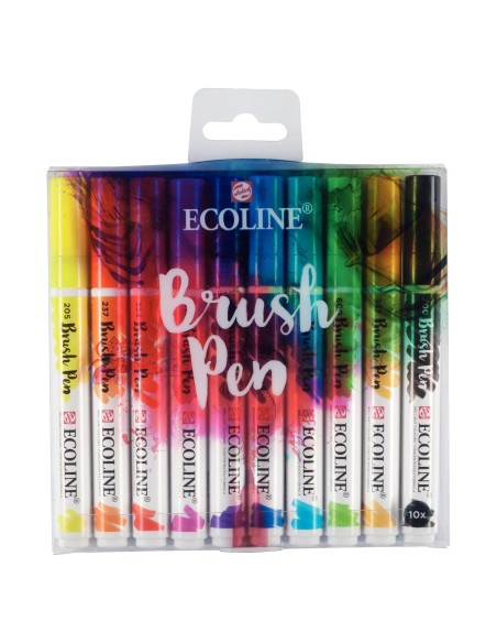 Ecoline marcador 10 pieza(s) Negro, Azul, Verde, Magenta, Naranja, Violeta, Amarillo