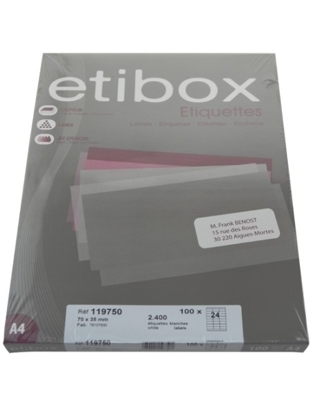 ETIQUETAS ADH.IMPR. ETIBOX A4 BLANCA CAJ