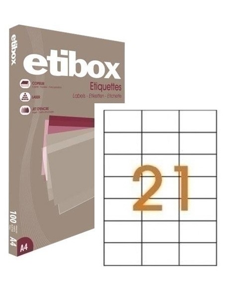 ETIQUETAS ADH.IMPR. ETIBOX A4 BLANCA CAJ