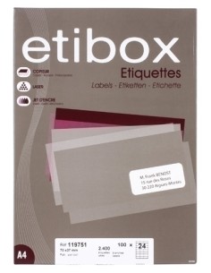ETIQUETAS ADH.IMPR. ETIBOX A4 BLANCA CAJ