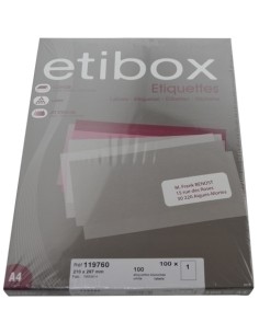 ETIQUETAS ADH.IMPR. ETIBOX A4 BLANCA CAJ