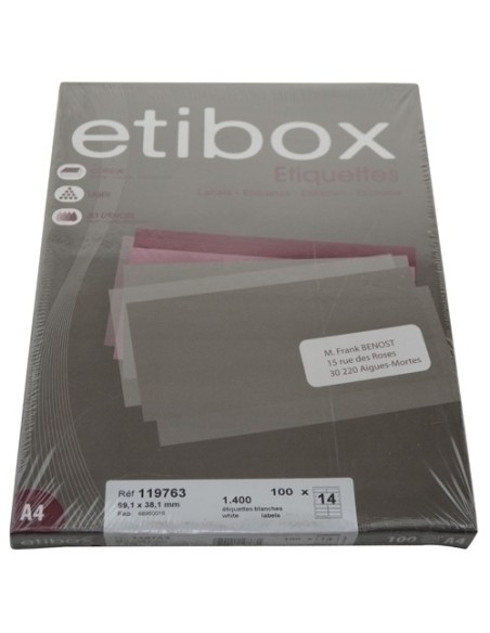 ETIQUETAS ADH.IMPR. ETIBOX A4 BLANCA CAJ