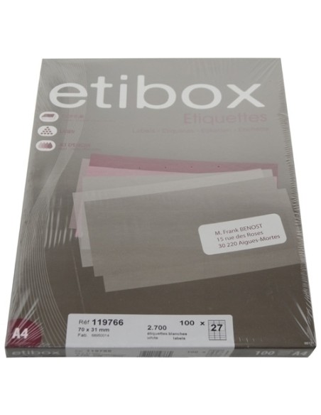 ETIQUETAS ADH.IMPR. ETIBOX A4 BLANCA CAJ