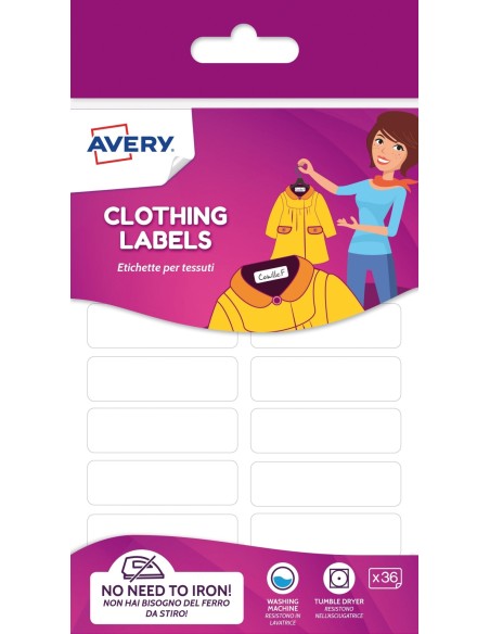 ETVET36-UK etiqueta autoadhesiva Rectángulo Permanente Blanco 36 pieza(s)