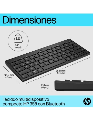 Teclado multidispositivo compacto 355 con Bluetooth