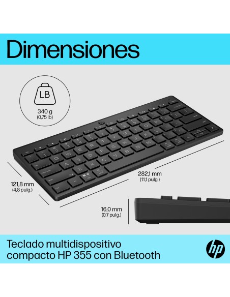 Teclado multidispositivo compacto 355 con Bluetooth Teclado multidispositivo compacto 355 con Bluetooth