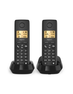 BASIC 100 DUO Teléfono DECT/analógico Identificador de llamadas Negro