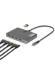 QUAD-USB-HDMI-ADAPT base para portátil y replicador de puertos Alámbrico USB 3.2 Gen 1 (3.1 Gen 1) Type-C Gris
