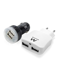 EW1206 cargador de dispositivo móvil Negro, Blanco Auto, Interior