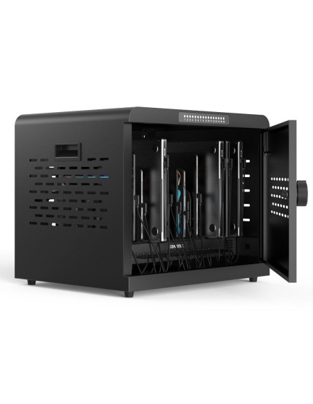 CC1601B-EU organizador para estación de carga Montaje en pared y sobremesa Acero Negro